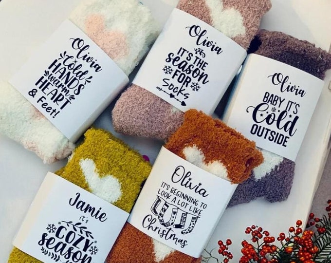 Personalized Fluffy Socks: Cozy Winter Sock Gift