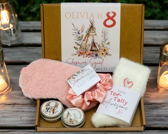 Personalized Slumber Party Favor Box: Plush Eye Mask, Socks & Scrunchie