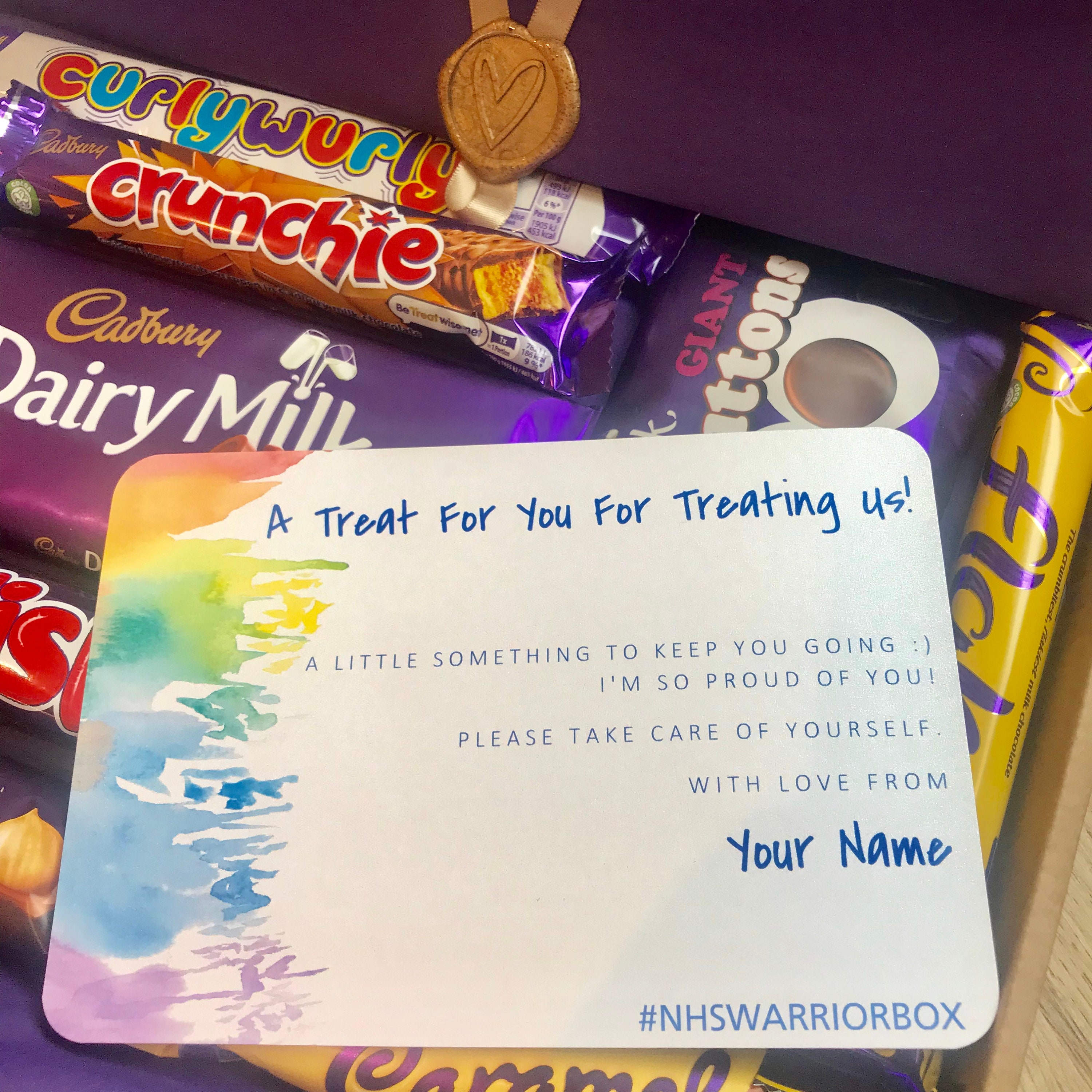 Surprise Cadbury Chocolate Hamper NHS Warrior Gift Box Custom Etsy