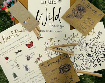 Wild Child Party Favor: Mini-Beast Seed & Coloring Kit