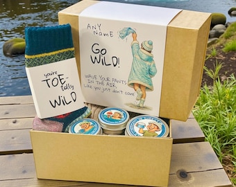 Wild Swimming Gift Box – Cold Water Swimming Care Package with Beanie Hat & Cozy Socks