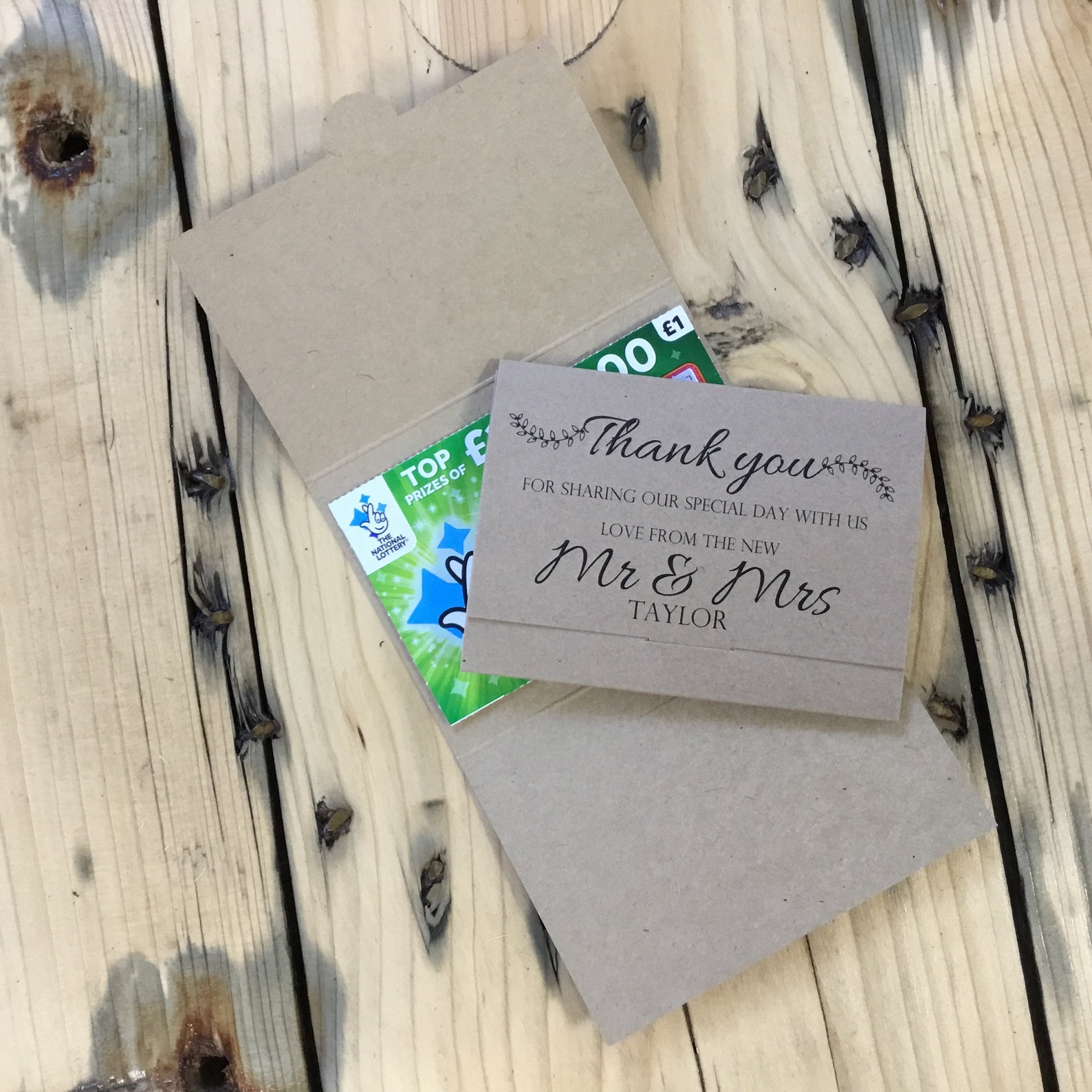 Scratch Card Holder. Wedding Favour Idea. Lottery Ticket Etsy UK