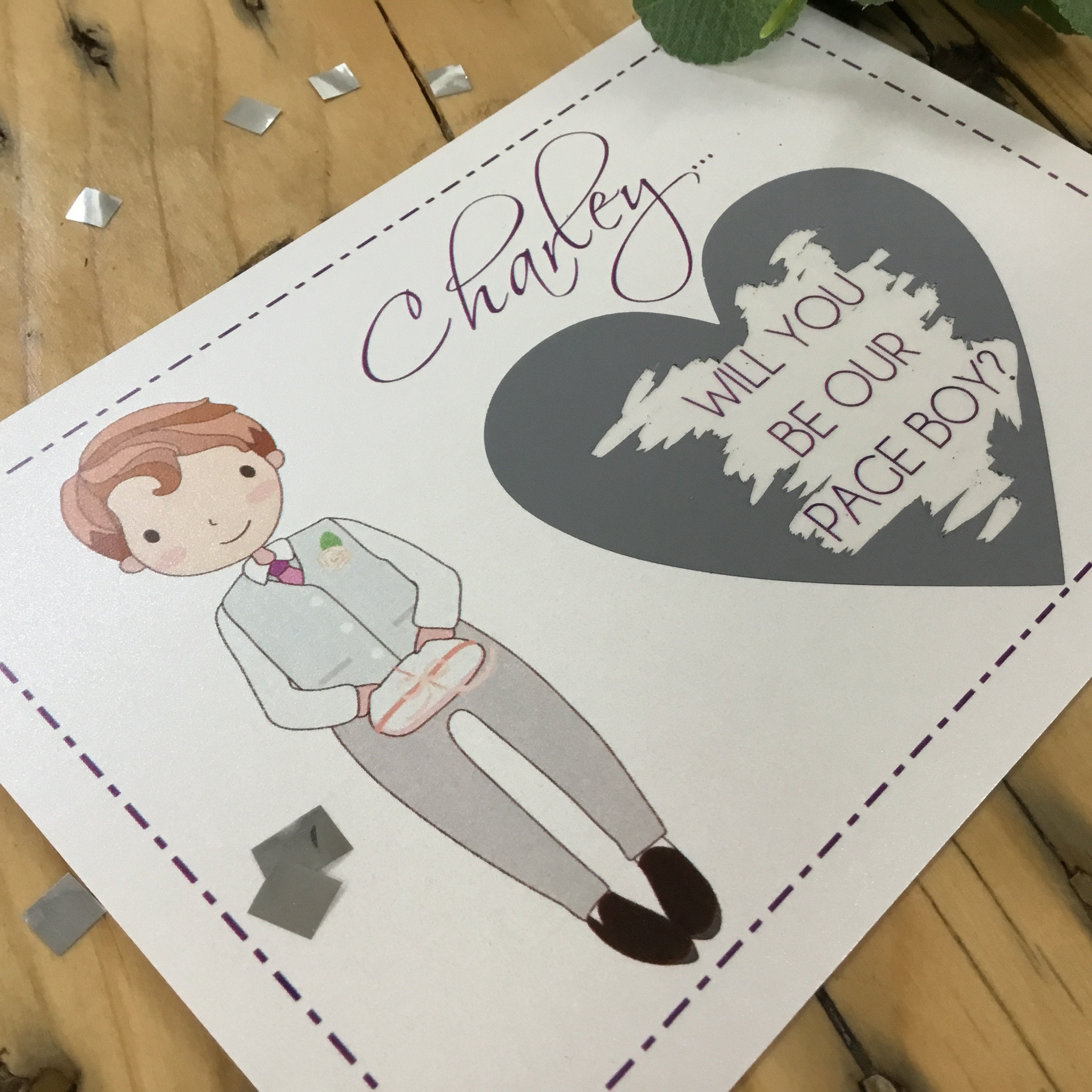 Personalised Page Boy Proposal Card. Scratch &amp; Reveal Hidden | Etsy