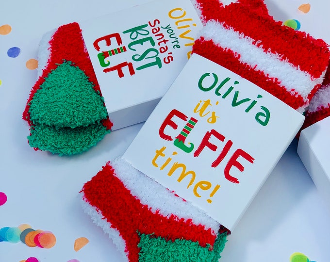 Cosy Elf Socks, Cozy Sock, Winter Socks, Slipper Sock Gifts, Stocking