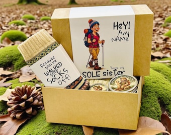 Sole Sister Gift Box for Walkers – Outdoor Lover Present with Socks, Beanie & Treats