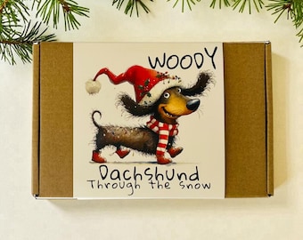 Personalized Dachshund Christmas Treat Box - Festive Puppy Gift