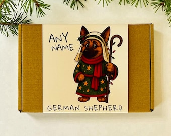 Personalized German Shepherd Christmas Gift Box – Festive Dog Treat Box