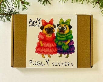 Personalized Dog Christmas Gift Box – Pugly Sisters Design