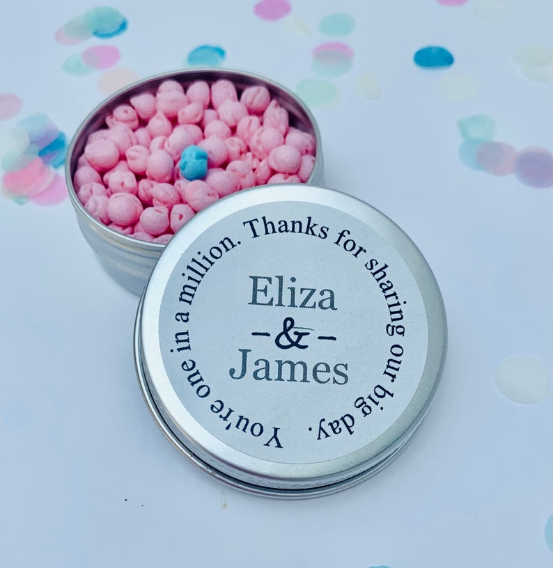 Bespoke Wedding Favour Idea One In a Million Table Present SWEETS INCLUDED. Custom Wedding Favor Personalized Wedding Reception Gifts image 9