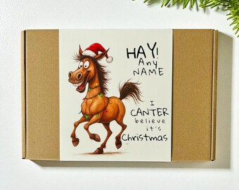 Personalized Horse Christmas Gift Box: Festive Equine Treats