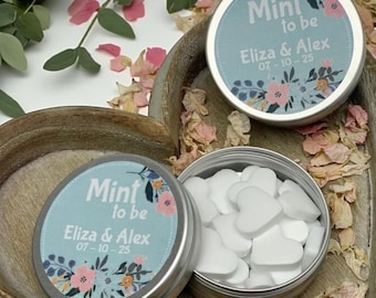 Personalized Wedding Favor Mints: Floral "Mint To Be" Tins