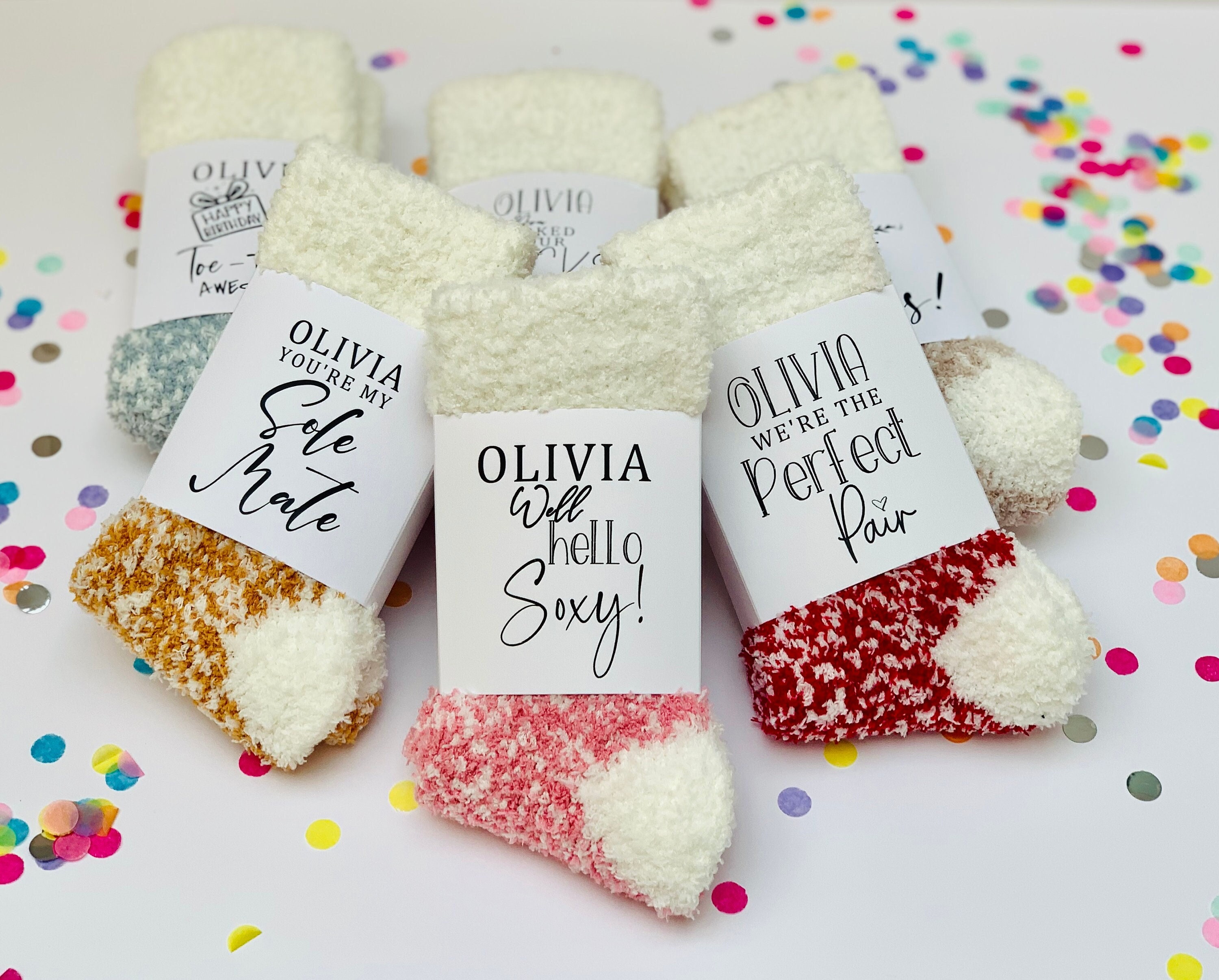 Cosy Socks, Cozy Sock, Winter Slipper Sock Gifts, Valentines Gift Personalised Present Extra Thick Fluffy Birthday Idea