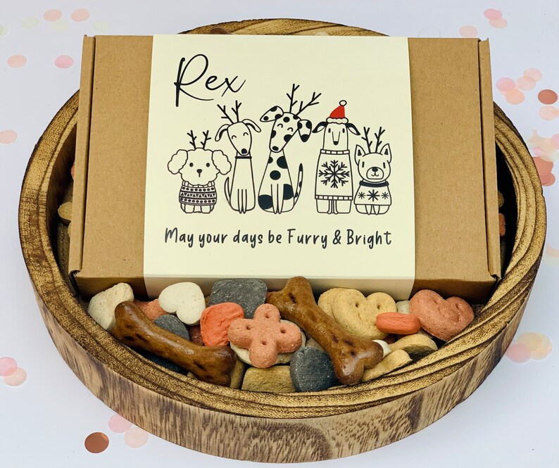 Personalised Little Box Of Dog Treats Dog Gift Box Puppy Treats Doggy Christmas Present Pooch Treats Custom Dog Xmas Gift Fur Baby image 3