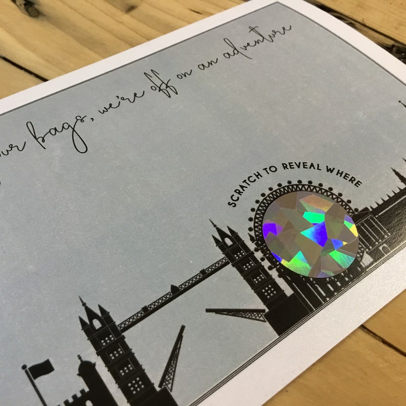 Scratch off Surprise Trip Card. Travel Card. LONDON Holiday Etsy