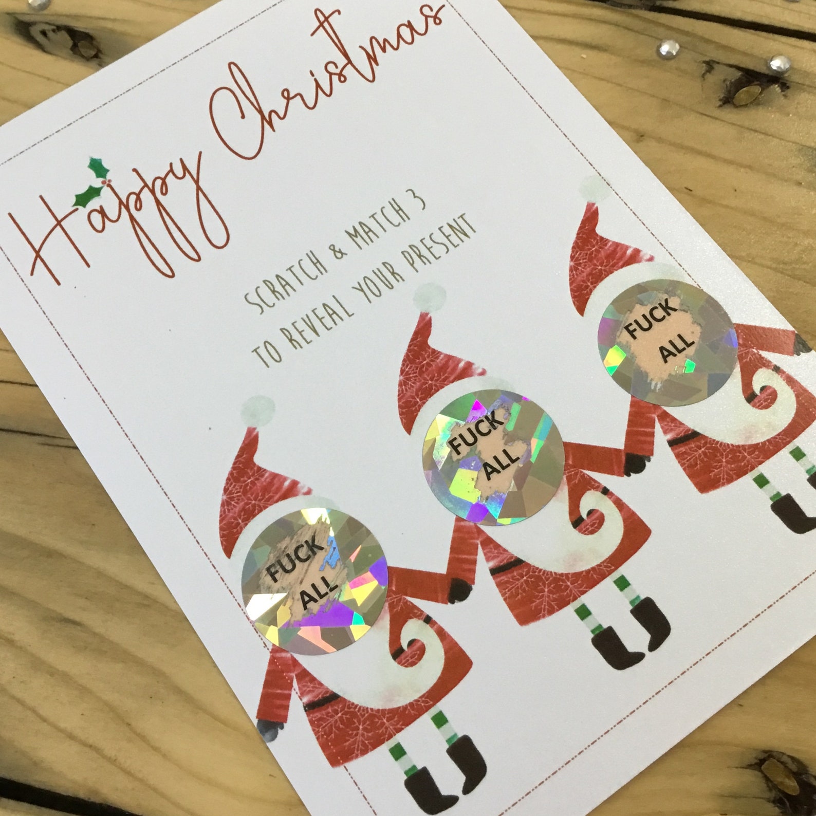 Christmas Scratch & Reveal Card. Funny Xmas Gift. Rude Joke Etsy UK