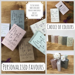 Tic Tac Favours. Mint To Be Favor. MINTS INCLUDED. Personalised Wedding Favour idea. Wedding Gift. Wedding Sweets.