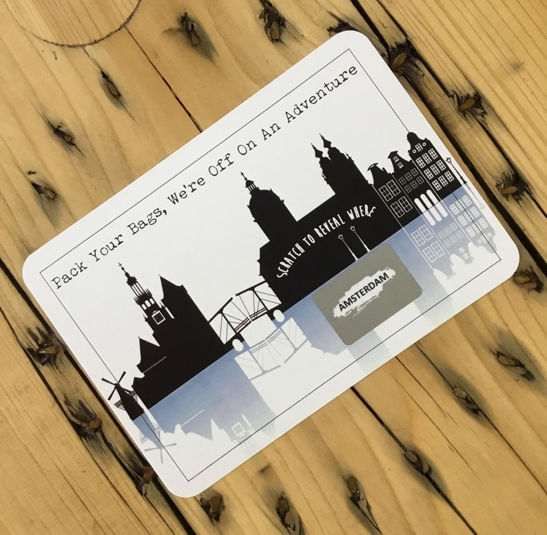 Scratch off Surprise Trip Card. Travel Card. Amsterdam Holiday Etsy