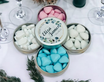 Personalized Wedding Favor: Heart Sweets in Tin - Mint To Be