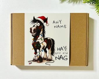 Personalized Horse Christmas Treat Box: Festive Equine Gift