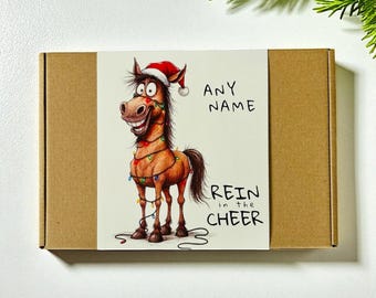 Personalized Horse Christmas Gift Box: Festive Equine Treats