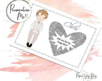 Personalised Page Boy Proposal Card. Scratch & Reveal Hidden Message Card. Usher . Will you be my Best Man Card. Groomsman