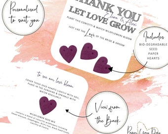 Plantable Seed Paper Wedding Favors: Personalized Wildflower Table Gift