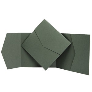DIY Pocket fold invites DL Jade Green Pocket Invitations Wallet Wedding cards 