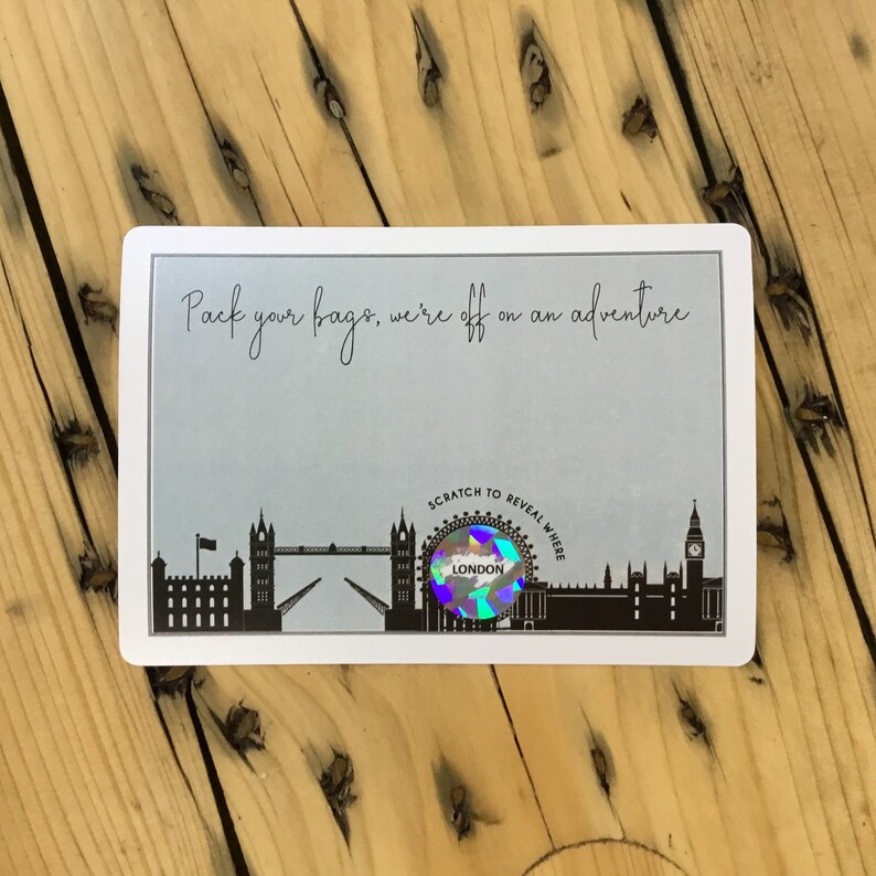 Scratch off Surprise Trip Card. Travel Card. LONDON Holiday Etsy