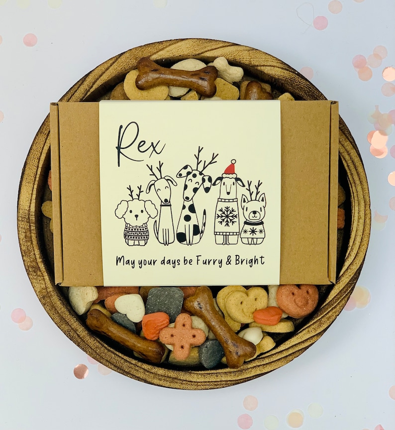 Personalised Little Box Of Dog Treats Dog Gift Box Puppy Treats Doggy Christmas Present Pooch Treats Custom Dog Xmas Gift Fur Baby image 9