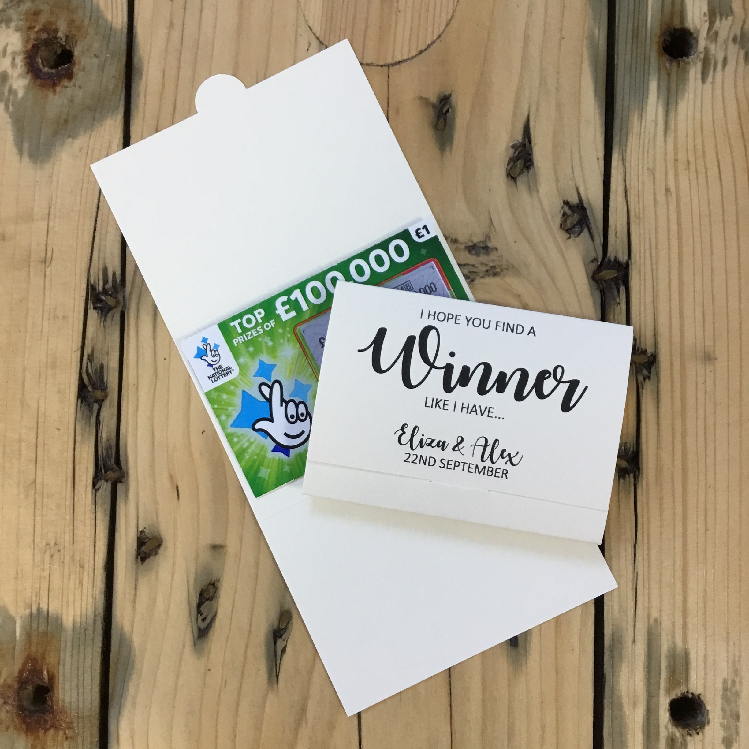 Personalised Lottery Ticket Wallet Scratch Card Holder Wedding Etsy