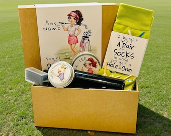 Golf Gift Box for Her, Beanie, Socks, Club Cleaner