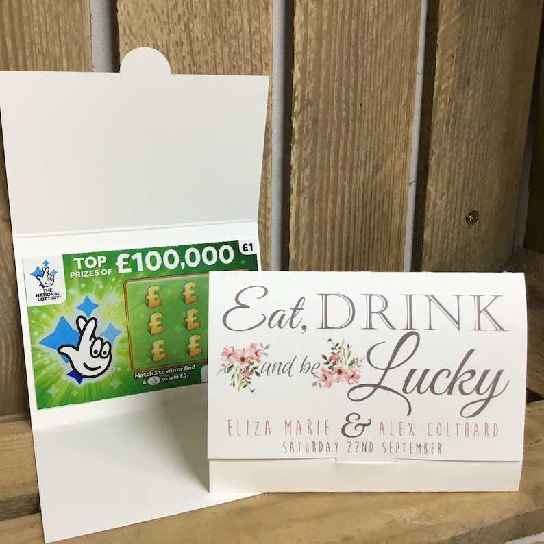 scratch card wallet wedding favour idea lottery ticket