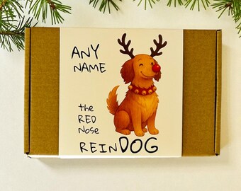 Personalized Christmas Dog Gift Box: Rein-Dog Festive Treats