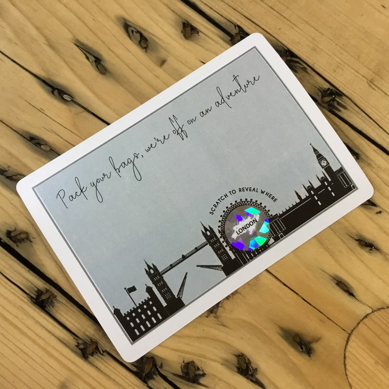 Scratch off Surprise Trip Card. Travel Card. LONDON Holiday Etsy