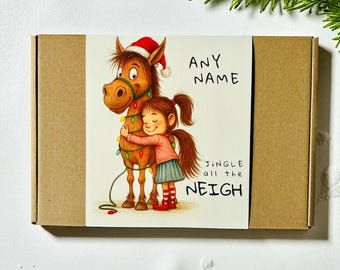 Personalized Horse Christmas Treat Box: Festive Equine Gift