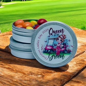 Custom Ladies Day  Sweet Tins- SWEETS INCLUDED- Golfer Gift - Personalised Golf Award - Golfing Favour