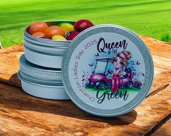 Custom Ladies Day  Sweet Tins- SWEETS INCLUDED- Golfer Gift - Personalised Golf Award - Golfing Favour
