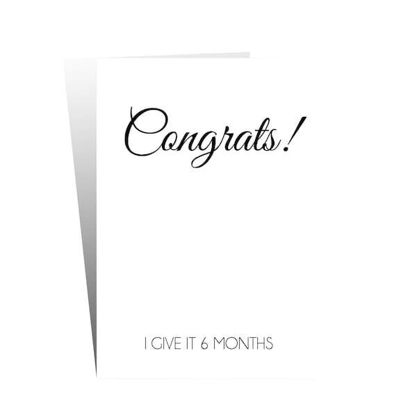 Engagement Card. Just Married card. Rude Wedding Card.