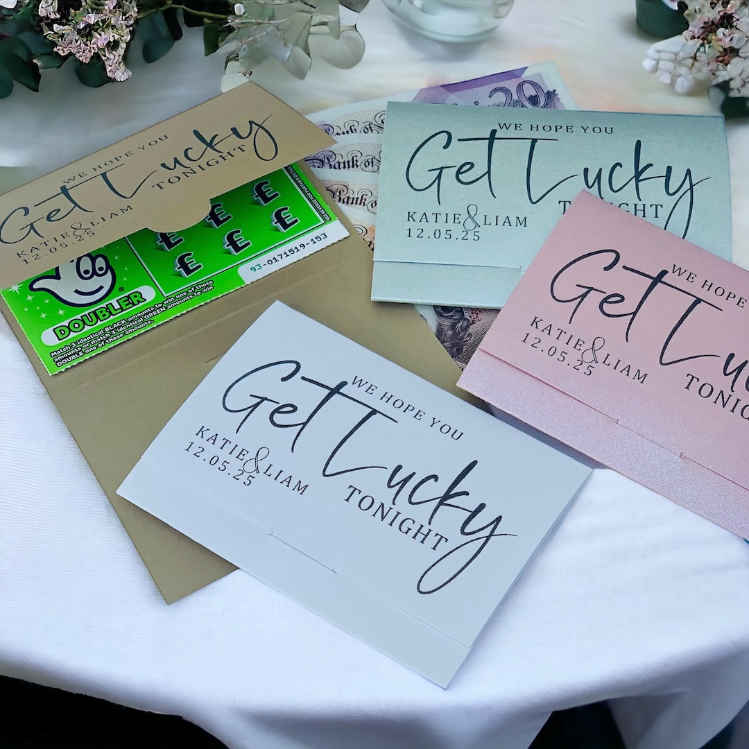 Personalized Lottery Ticket Wedding Favor: Get Lucky Scratch Card