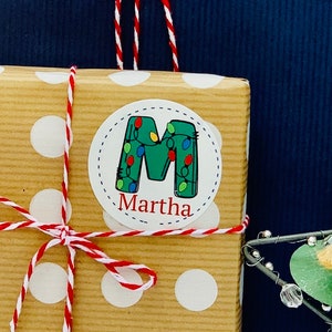 Custom Christmas Present Labels, Custom Sticker Sheets, Christmas Stickers, Personalised Xmas Name Tags, 20 Stickers ANY NAME ADDED