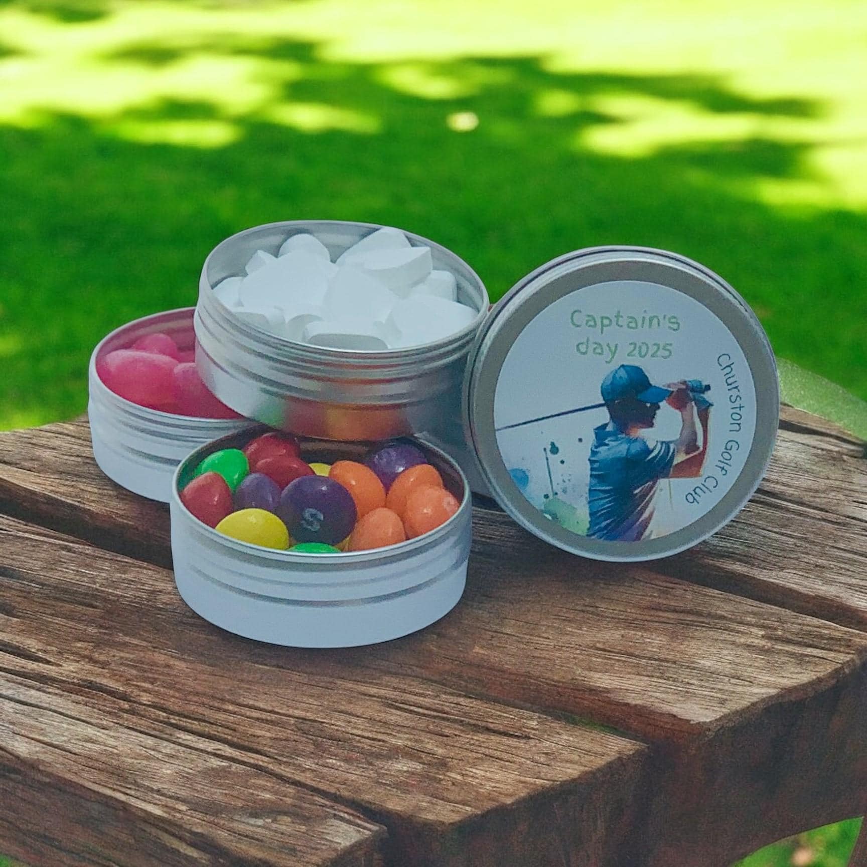 Custom Captains Day  Sweet Tins- SWEETS INCLUDED- Golfer Gift - Personalised Golf Award - Golfing Favour - Ladies Captain Day Gift Idea