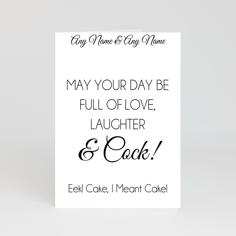 Personalised Gay Wedding Card. LGBT card. Funny Rude Cheeky Offensive card image 1