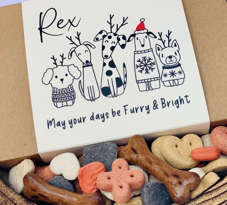 Personalised Little Box Of Dog Treats Dog Gift Box Puppy Treats Doggy Christmas Present Pooch Treats Custom Dog Xmas Gift Fur Baby image 6