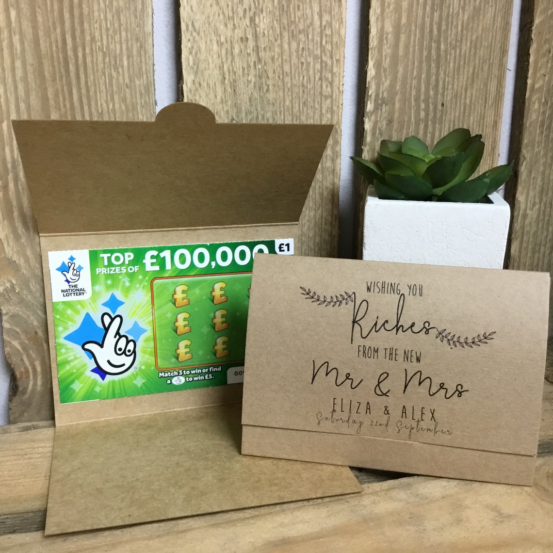 Scratch Card Holder. Wedding Favour Idea. Lottery Ticket Etsy