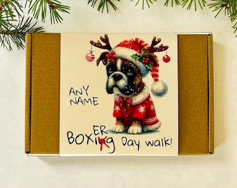 Personalized Boxer Dog Christmas Treat Box – Festive Puppy Gift