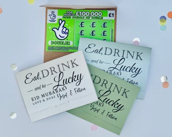 Personalized Eid Scratch Card Holder: Lottery Ticket Wallet