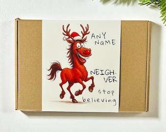Personalized Christmas Horse Treat Box: Festive Equine Gift