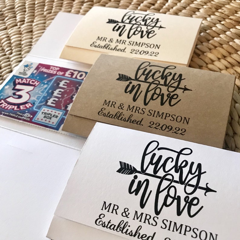 scratch card holder wedding favour idea lottery ticket
