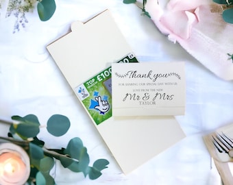 Personalized Wedding Favor Scratch Card Holder: Lottery Ticket Wallet