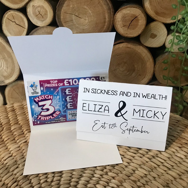 Custom Wedding Favor. Lottery Ticket Favour. Scratch Card Etsy UK